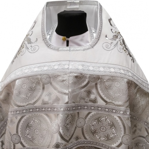 Priest Vestments Combined Brocade "Kyiv Cross" with Embroidered Epitrachelion, Pattern "New Pattern"