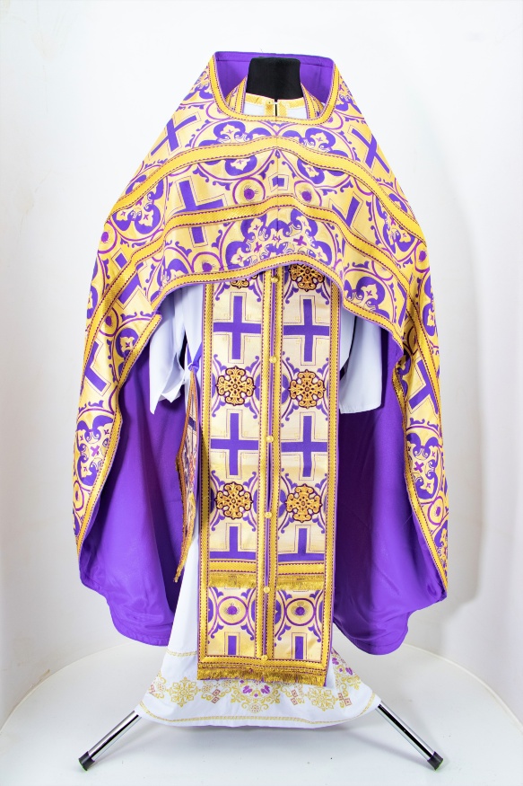 Priest Vestments, made of Greek brocade with sewn-on galloon