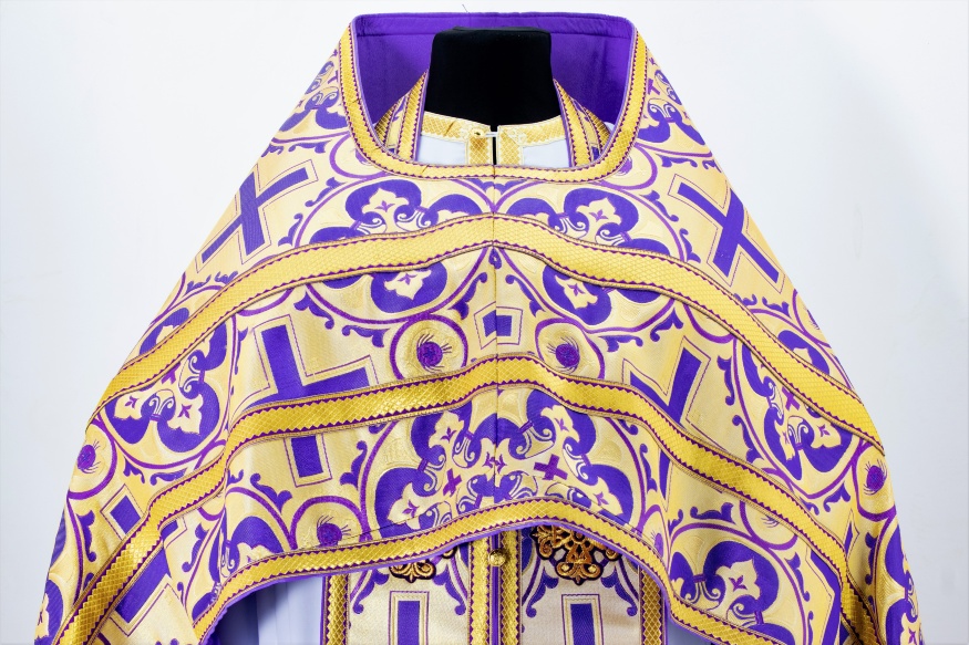 Priest Vestments, made of Greek brocade with sewn-on galloon