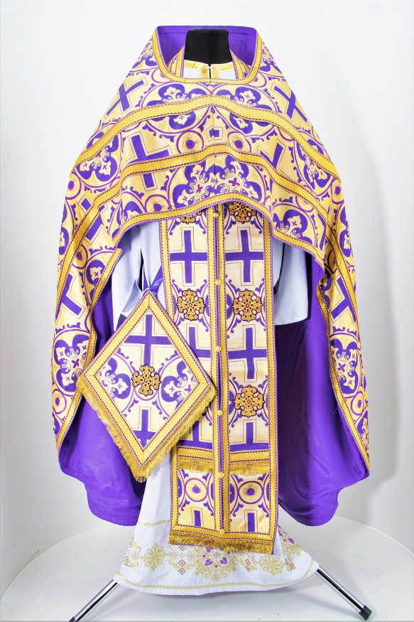 Priest Vestments, made of Greek brocade with sewn-on galloon