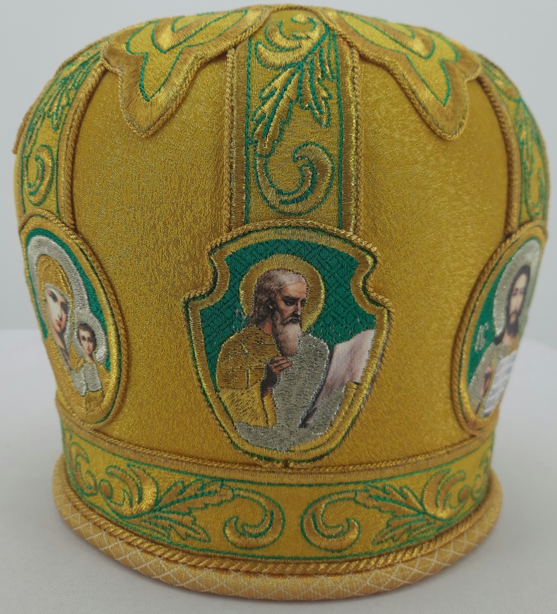 Mitra "Galloon with Evangelists" brocade