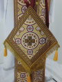 Priest Vestments Combined from Brocade with Embroidered Epitrachelion
