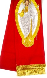 Bookmark with the Icon of the Resurrection, red