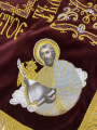 Embroidered Epitaphios on Velvet in Church Slavonic (Embroidery Ornament 2 with Angels) 120×80 cm