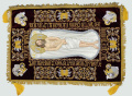 Embroidered Epitaphios on Velvet in Church Slavonic (Embroidery Ornament 2 with Angels) 120×80 cm