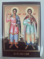 Laminated Icon of Holy Martyrs Florus and Laurus