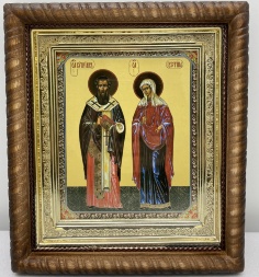 Icon of Holy Martyrs Cyprian and Justina 22.5×25.5cm