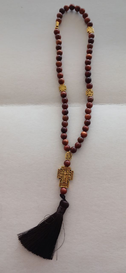 Prayer Rope with 50 Wooden Beads