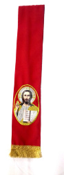 Bookmark with Icon of the Saviour, red