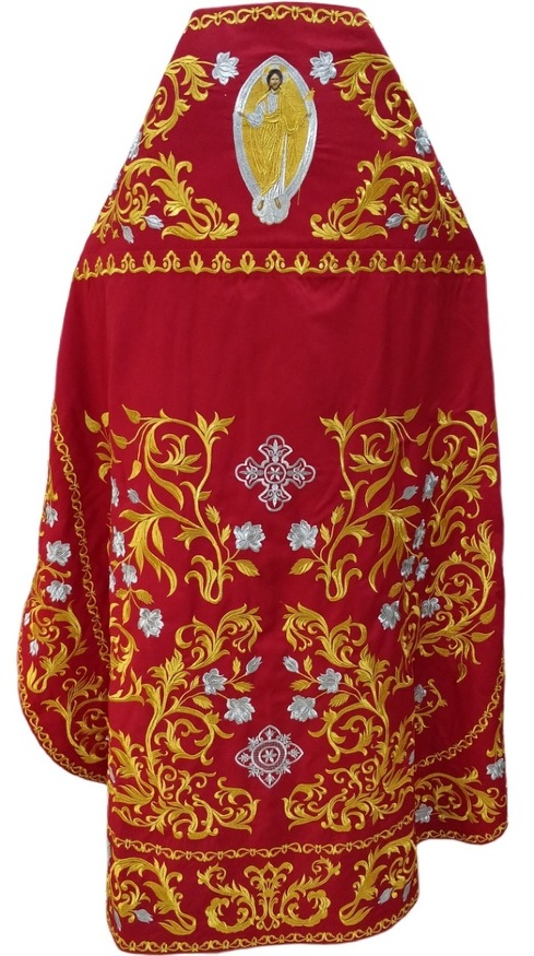 Priest Vestments, Embroidered on Gabardine, Embroidered Centre with Embroidered Galloon