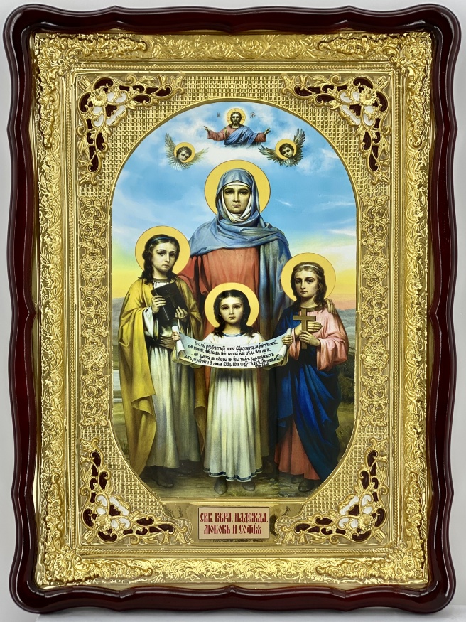 Icon of Saint Faith, Hope, Love and Their Mother Sophia 82×61