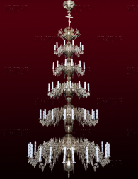 Chandelier, 5 tiers, 76 candles