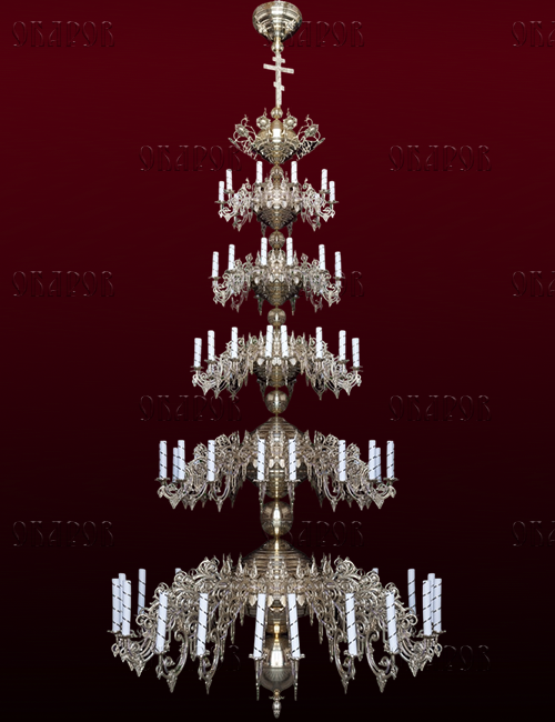 Chandelier, 5 tiers, 76 candles