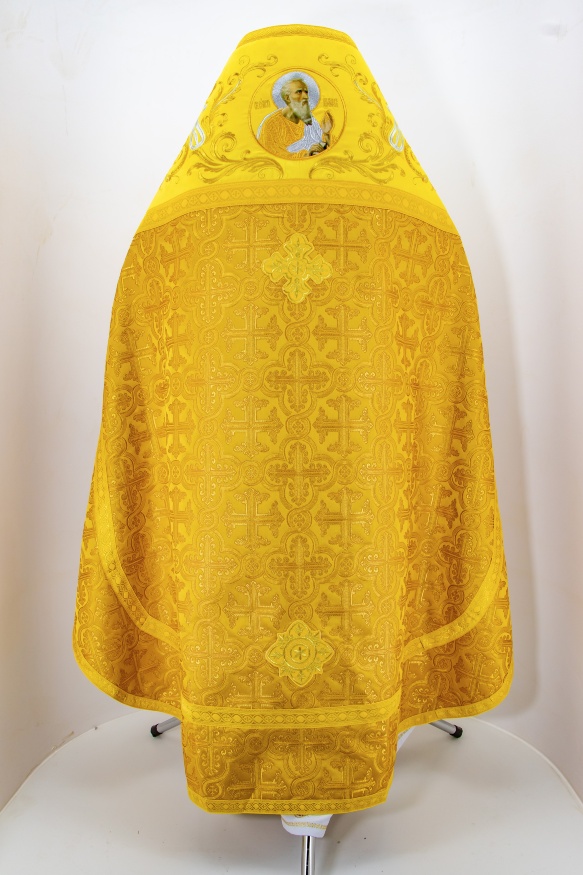 Priest Vestments Combined Brocade with Embroidered Epitrachelion, Embroidery "New Pattern"