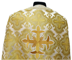 Priest Vestments, Greek Style, Brocade Fabric with Sewn Galloon