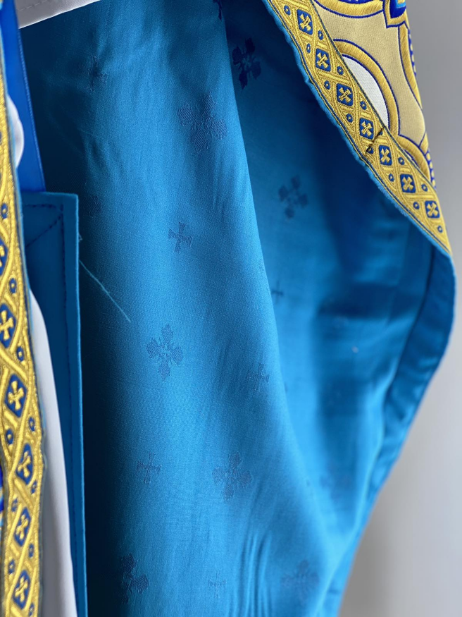 Priest Vestments, Brocade with Sewn-in Galloon