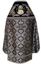 Priest Vestment Combined from Brocade "Athonite Cross" with Embroidered Epitrachelion, Embroidery "New Embroidery"