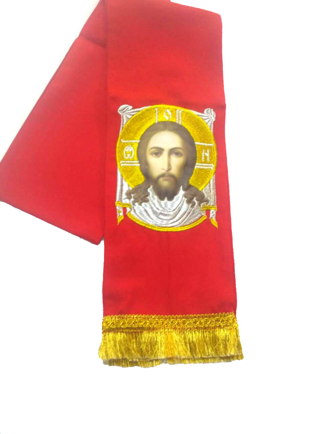 Bookmark with the Icon of the Mandylion, red