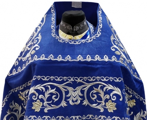 Priest Vestment, Embroidered on Aloba, Embroidery "Rose" with Embroidered Galloon