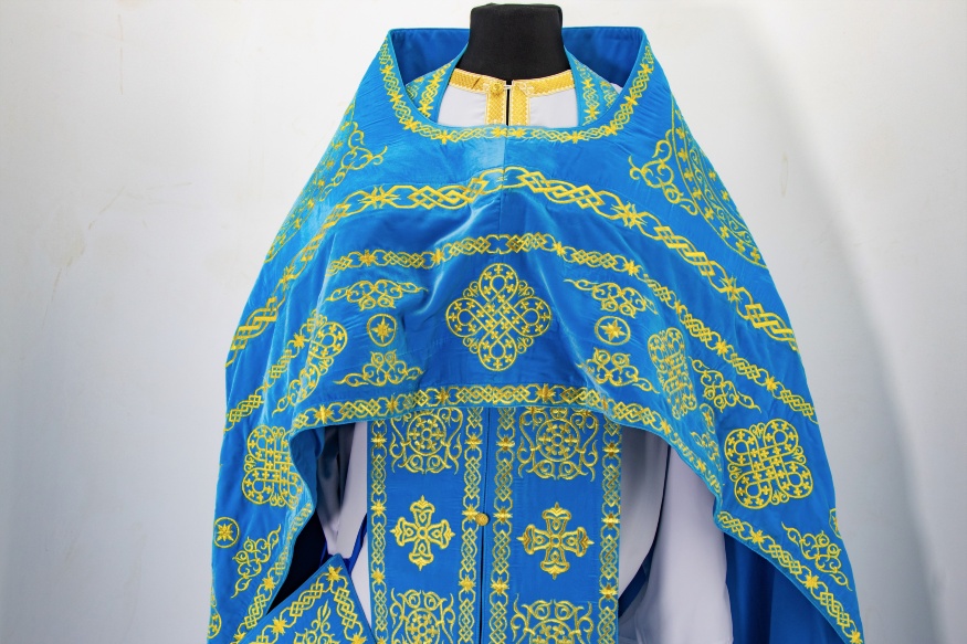 Priest Vestments, Embroidered on Velvet, Embroidery "Circle" with Embroidered Galloon