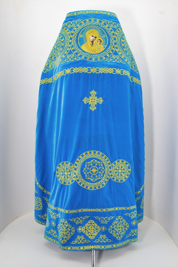Priest Vestments, Embroidered on Velvet, Embroidery "Circle" with Embroidered Galloon