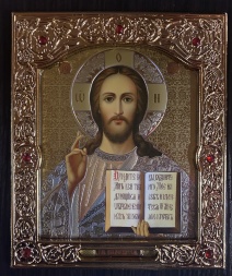Icon of the Savior (gold - silver) 15x18