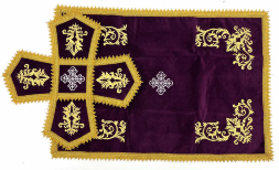 Priest Vestments, Greek Style, Embroidered on Velvet with Sewn Galloon, Embroidery "Rose, Embroidered Center"