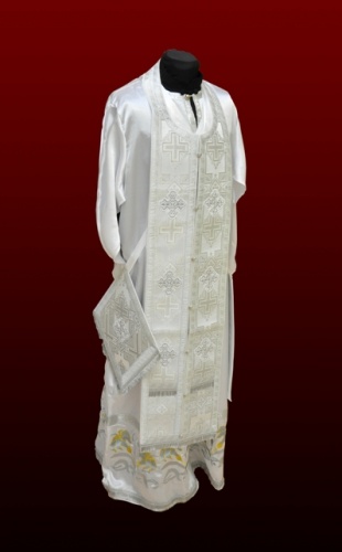 Priest Vestment Combined Brocade "Sunflower" with Embroidered Epimanikia, Embroidery "Circle"
