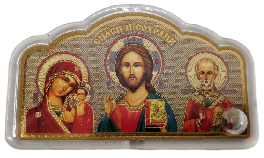 Car Triple Icon "Byzantium" (plexiglass) 8×4.7 cm