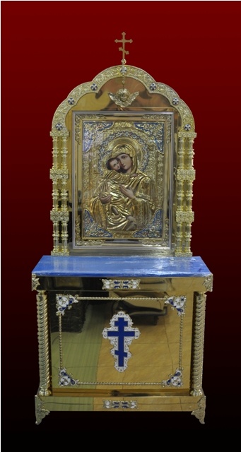 Kiot with Three Columns and Icon of the Vladimir Mother of God