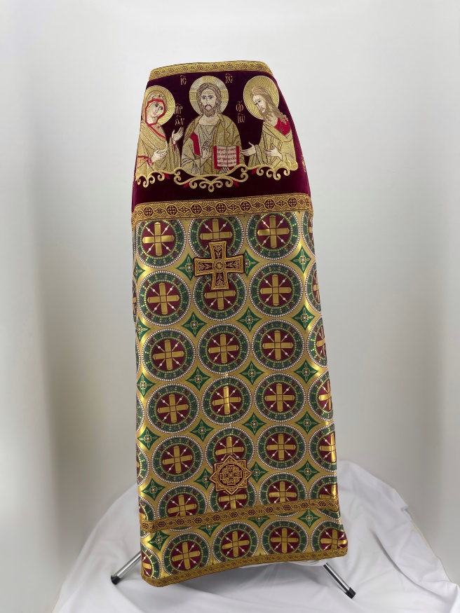 Combined Vestment with Embroidered Icon on Velvet