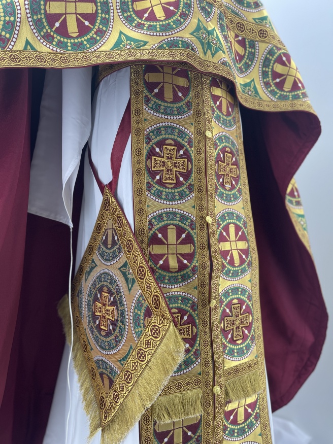 Combined Vestment with Embroidered Icon on Velvet