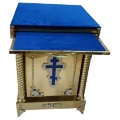 Stand for reliquary or for pouring plate with pull-out shelf, 60x60 cm (height 85.5 cm)