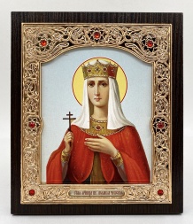 Icon of Holy Princess Ludmila of Czechia 18×21