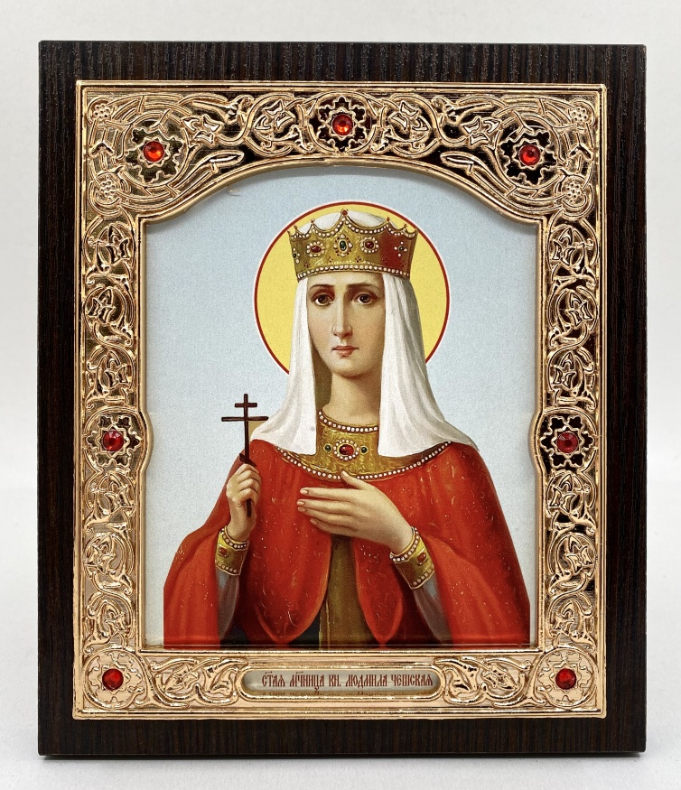 Icon of Holy Princess Ludmila of Czechia 18×21