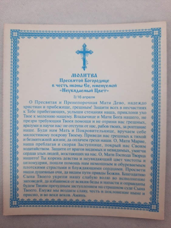 Icon of the Mother of God "Unfading Bloom" S. F.