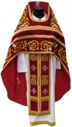 Priest Vestments, Embroidered on Velvet, Embroidery "Rose" with Sewn Galloon