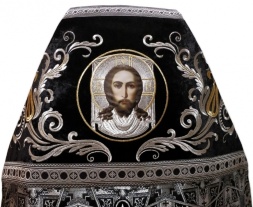 Priest Vestments Combined Brocade "Bethlehem Cross" with Embroidered Epitrachelion, Embroidery "New Pattern"