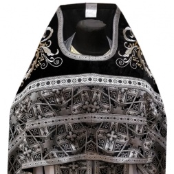 Priest Vestments Combined Brocade "Bethlehem Cross" with Embroidered Epitrachelion, Embroidery "New Pattern"
