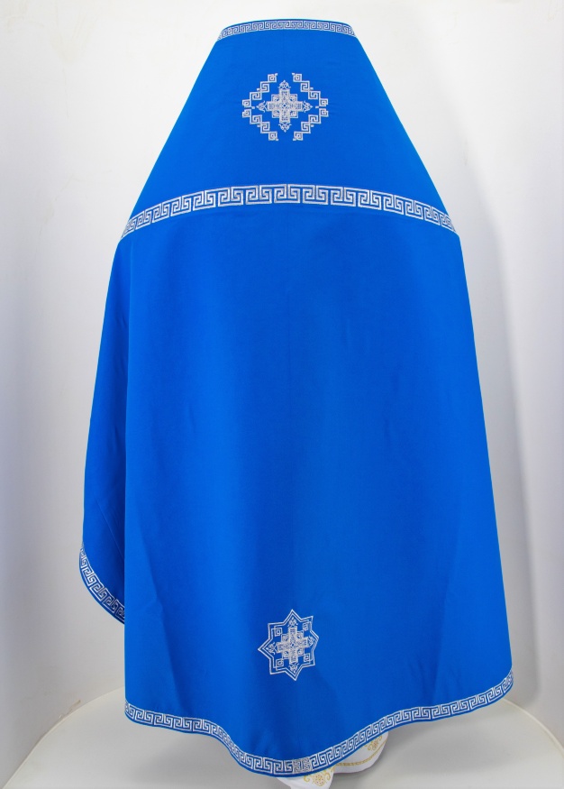 Embroidered Priest Vestments on Gabardine, "Meander" Embroidery with Embroidered Galloon