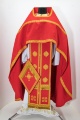 Embroidered Priest Vestments on Gabardine, "Meander" Embroidery with Embroidered Galloon