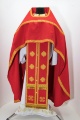 Embroidered Priest Vestments on Gabardine, "Meander" Embroidery with Embroidered Galloon