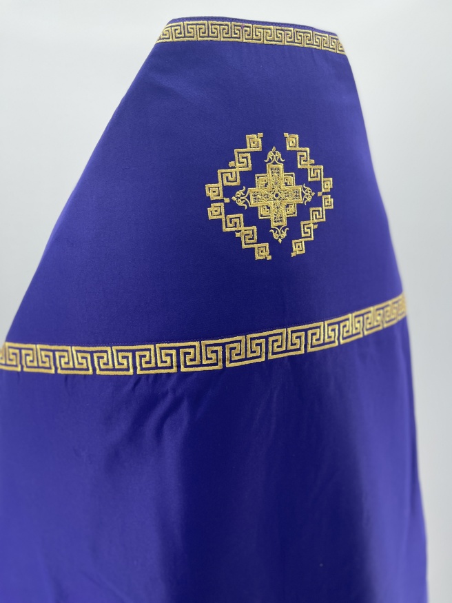 Priest Vestments, Embroidered Gabardine, with Embroidered Galloon, Embroidery "Meander"