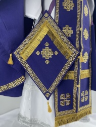Priest Vestments, Embroidered Gabardine, with Embroidered Galloon, Embroidery "Meander"