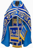 Priest's Vestment, Embroidered on Velvet, Embroidery "Rose" with Sewn Braid