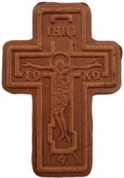 Leather Cross for Car, size 6x4cm