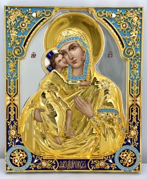 Icon of the Mother of God "Feodorovskaya" (painting, gold and silver)