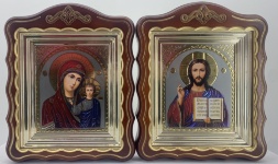 Icons "Wedding Couple" litographic, colored, cardboard, gold plating 30x24cm