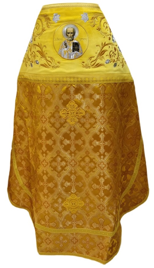 Priest Vestments Combined Brocade "Kyiv Cross" with Embroidered Epitrachelion, Embroidery "Rose"