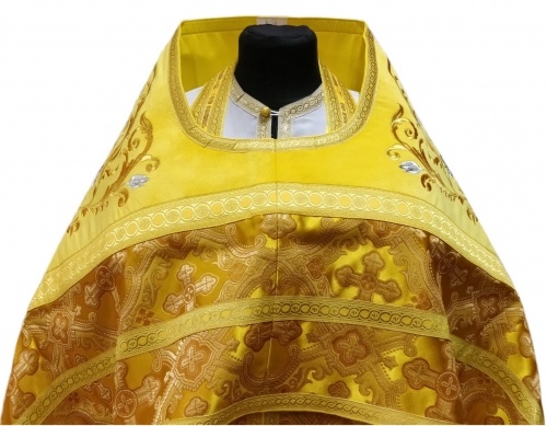 Priest Vestments Combined Brocade "Kyiv Cross" with Embroidered Epitrachelion, Embroidery "Rose"